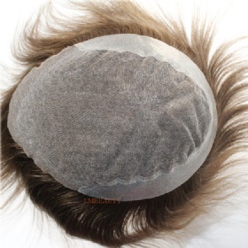 Hand Tied Human Hair Swiss Lace Back PU Men System