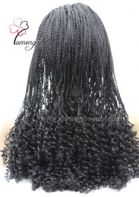 Synthetic hair lace front wig braiding curly wave
