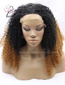 Synthetic hair lace front wig curly wave