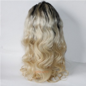 Brazilian Virgin Human Hair Blonde Color Full Lace Wig