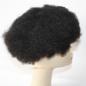 Wholesale Afro Curl Men Toupee black mens curly toupee afro curl 360 waves unit