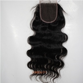 Peruvian Virgin Hair Free Style Body Wave Lace Closure With Baby Hair