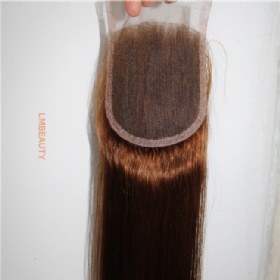 4 4 inch Remy Hair Brown Color Lace Closure