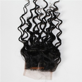 Wholesale Customized Deep Wave  Lace Closure With Baby Hair