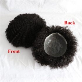 Wholesale Afro Curl 360 Waves unitAfro Curl Men Toupee black mens curly toupee afro curl men hair units for black men
