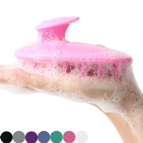 Hair Scalp Massager Shampoo Brush Soft Silicone Shampoo Brush Pink Color