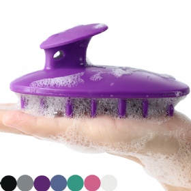 Hair Scalp Massager Shampoo Brush Soft Silicone Shampoo Brush Purple Color